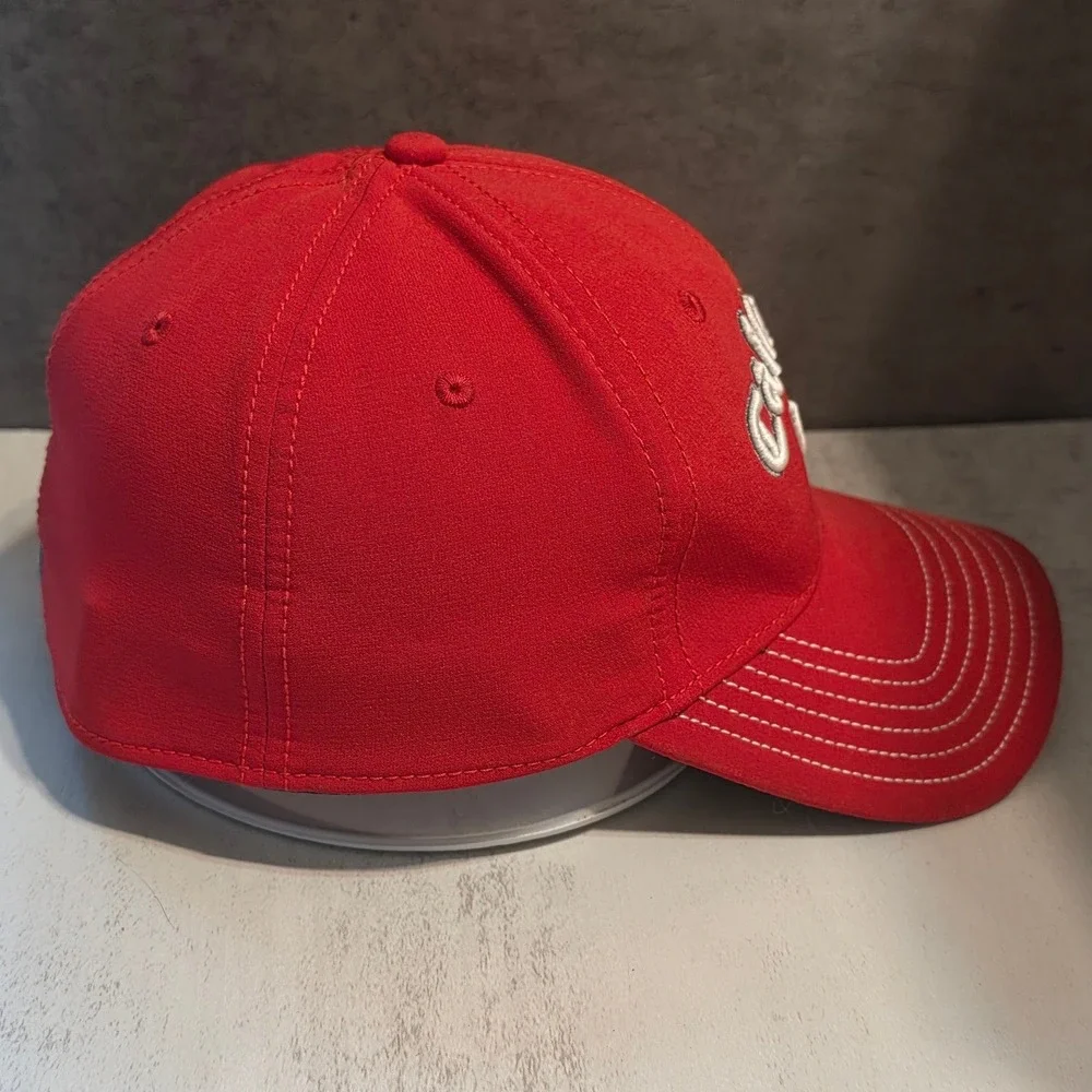 Callaway Mens Golf Hat Red Embroidered Logo A-Flex Baseball Cap S/M